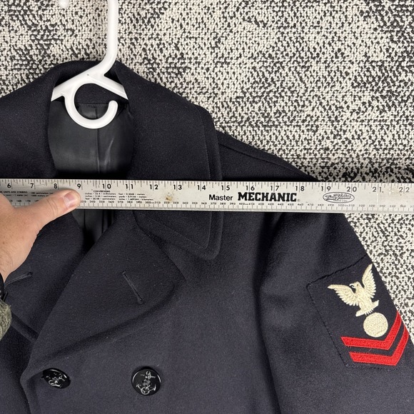 Vintage‎ US Navy Peacoat Mens 36 Regular 1962 Wool Dress Blue - Picture 9 of 13